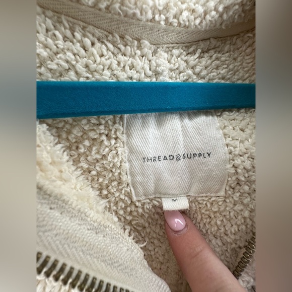 Thread and Supply Cozy Cream Half-Zip Pullover - Medium - Preloved - Picture 8 of 10